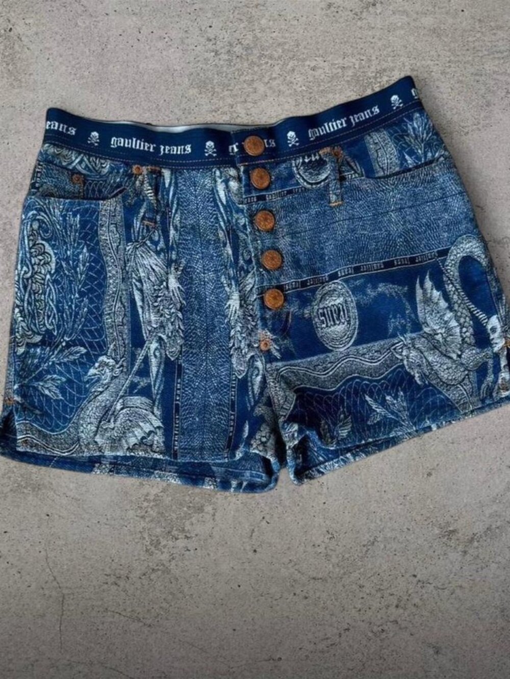 Jean Paul Gaultier 90s Le Grand Voyage Mystical Dragon Shorts